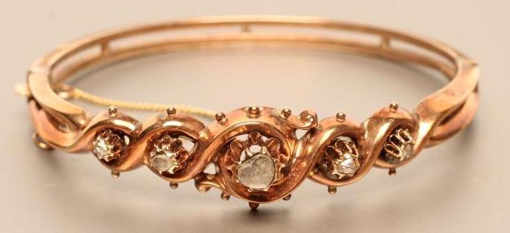 A VICTORIAN STIFF HINGED BANGLE Image