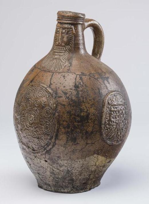 A RHENISH SALTGLAZE STONEWARE BELLARMINE/BARTMANNS KRUG Image