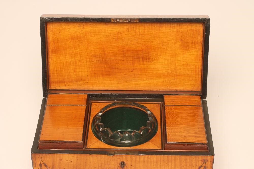 A GEORGIAN SATINWOOD TEA CHEST Image