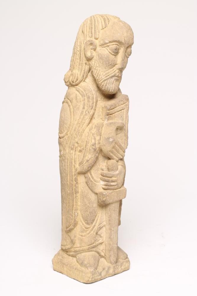 AN ARTS AND CRAFTS STONE FIGURE of St Paul The Apostle Image