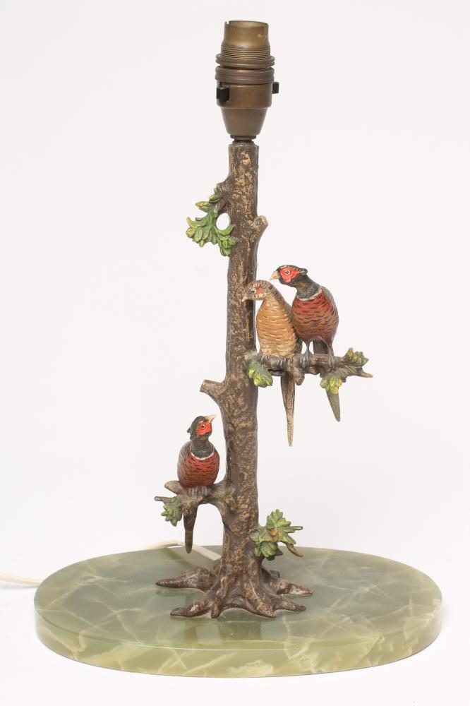 AN ART DECO ELECTRIC TABLE LAMP BASE Image