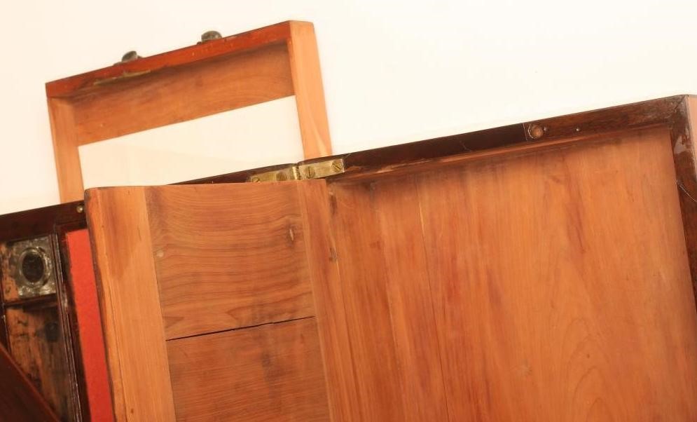 A FRUITWOOD AND SATINWOOD BANDED WRITING BOX Image