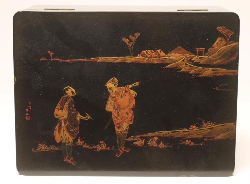 A JAPANESE BLACK LACQUERED BOX Image