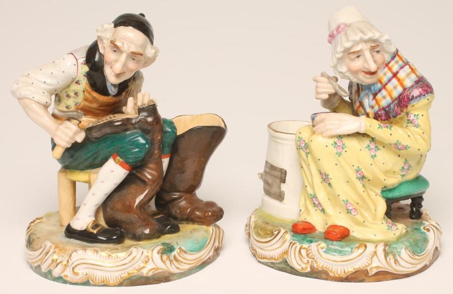 A PAIR OF FRENCH PORCELAIN FIGURAL SPILL VASES Image
