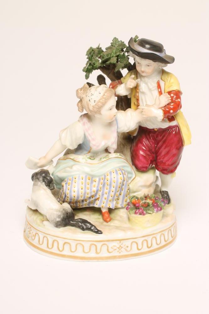 A CONTINENTAL PORCELAIN FIGURE GROUP Image