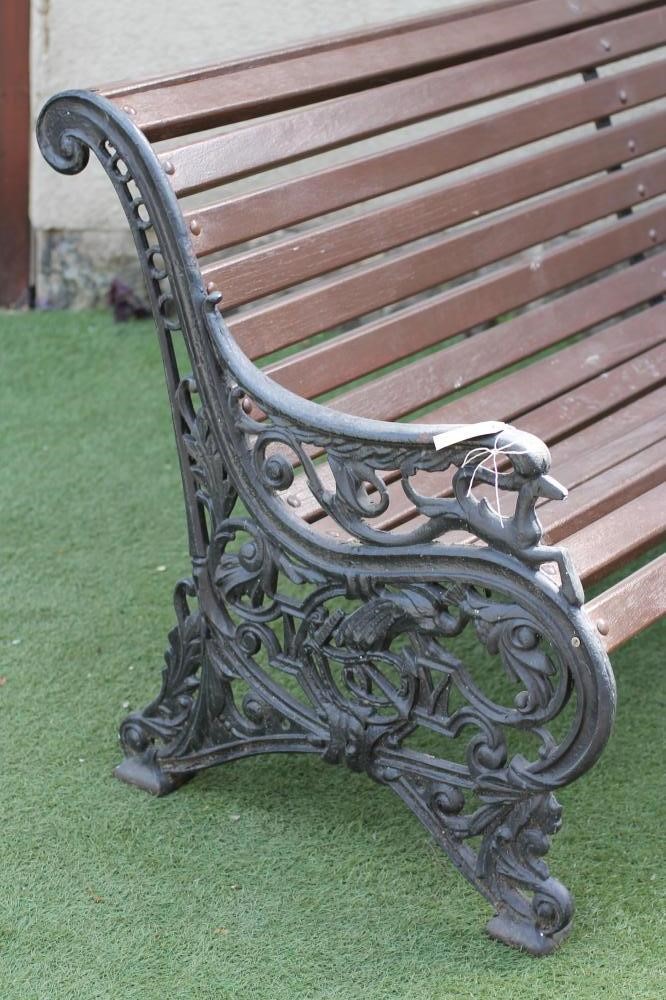 A VICTORIAN CAST IRON PARK BENCH Image