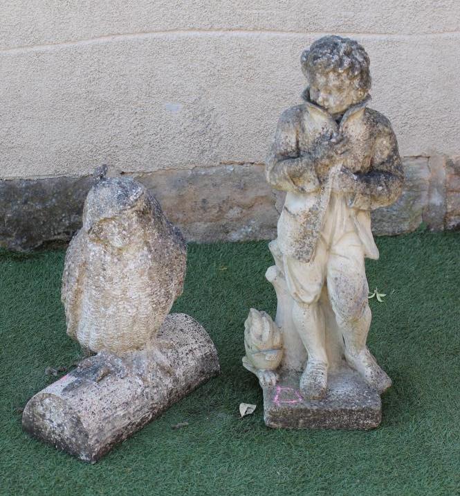 A COMPOSITION STONE MALE FIGURE allegorical of Winter Image