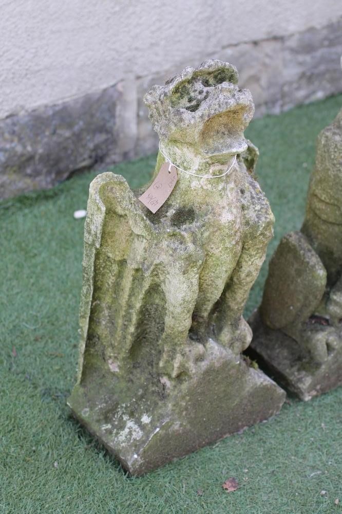 TWO GARGOYLE FIGURES each on oblong base Image