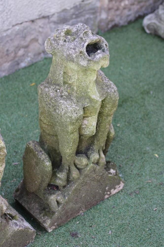 TWO GARGOYLE FIGURES each on oblong base Image