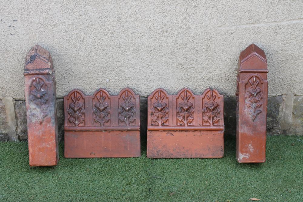 A LARGE COLLECTION OF VICTORIAN SALTGLAZE STONEWARE GARDEN EDGING TILES Image
