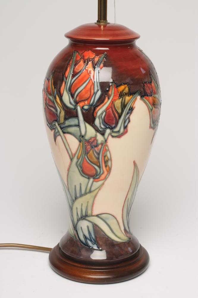 A MOORCROFT POTTERY TABLE LAMP BASE Image