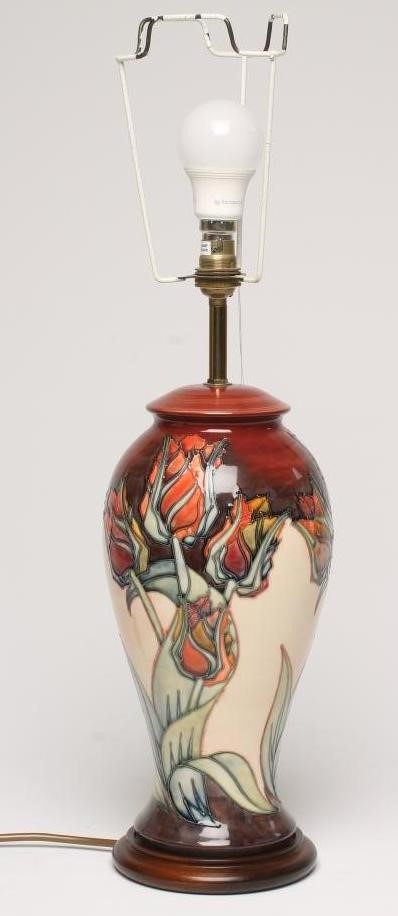 A MOORCROFT POTTERY TABLE LAMP BASE Image