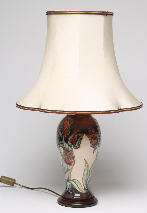 A MOORCROFT POTTERY TABLE LAMP BASE Image