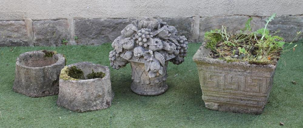 A COMPOSITION STONE PLANTER of square tapering form Image