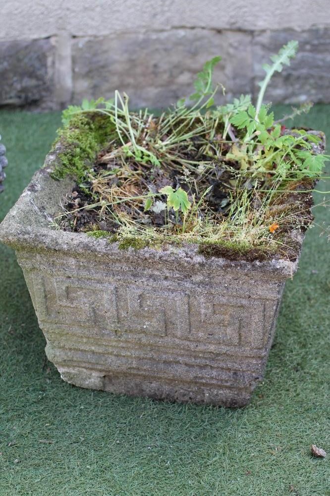 A COMPOSITION STONE PLANTER of square tapering form Image