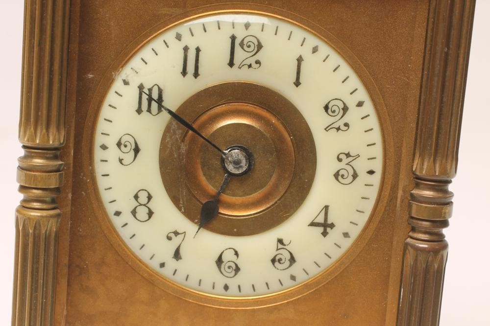 A BRASS CASED CARRIAGE CLOCK Image