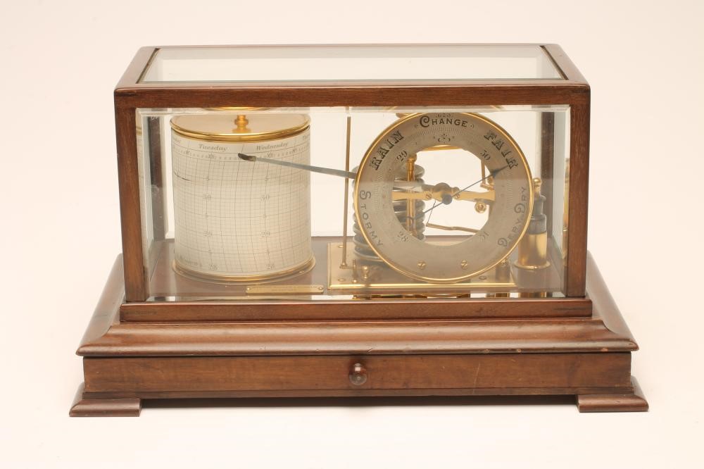 A MAHOGANY CASED BAROGRAPH retailed by Manoah Rhodes & Sons Image