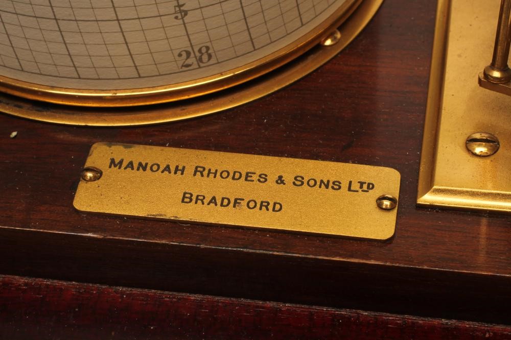 A MAHOGANY CASED BAROGRAPH retailed by Manoah Rhodes & Sons Image