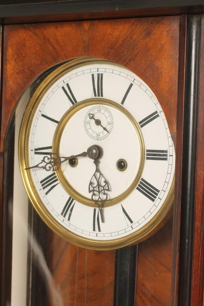 A VIENNA TYPE WALNUT WALL TIME PIECE Image
