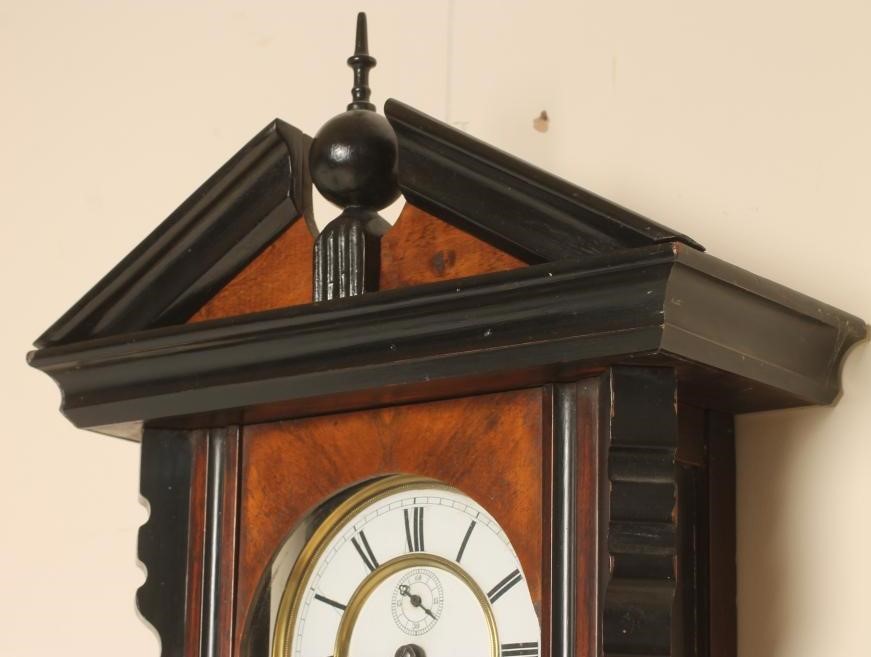 A VIENNA TYPE WALNUT WALL TIME PIECE Image