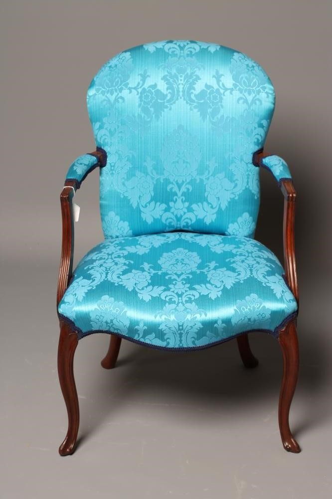 A MAHOGANY ELBOW CHAIR Image