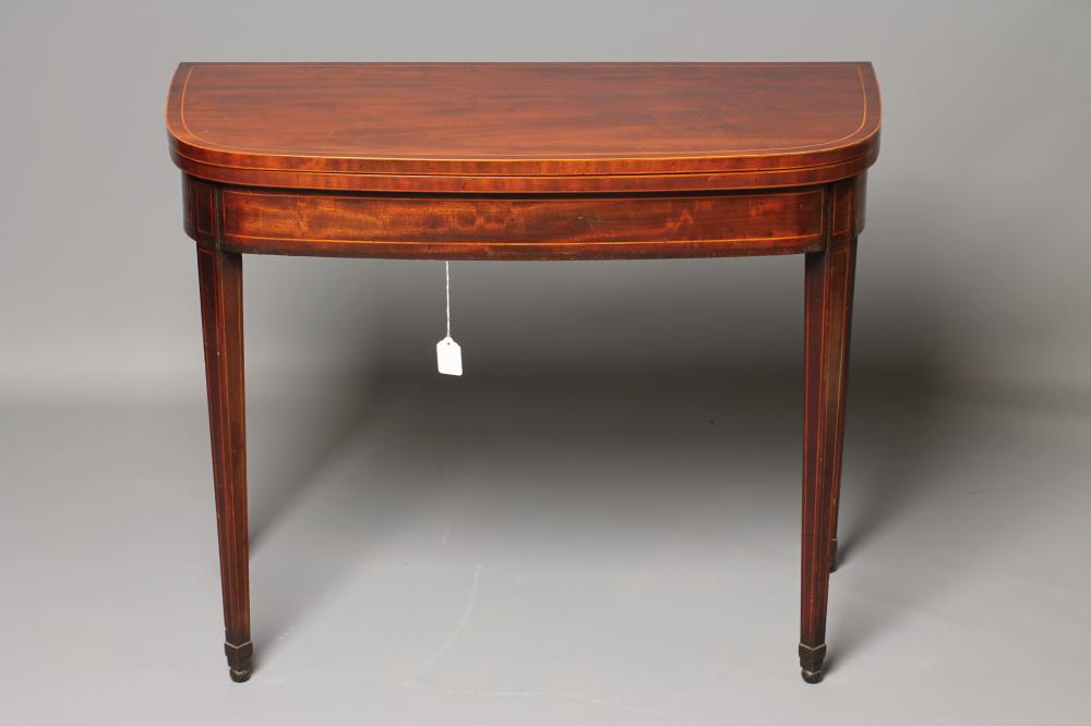A GEORGIAN MAHOGANY FOLDING TEA TABLE Image