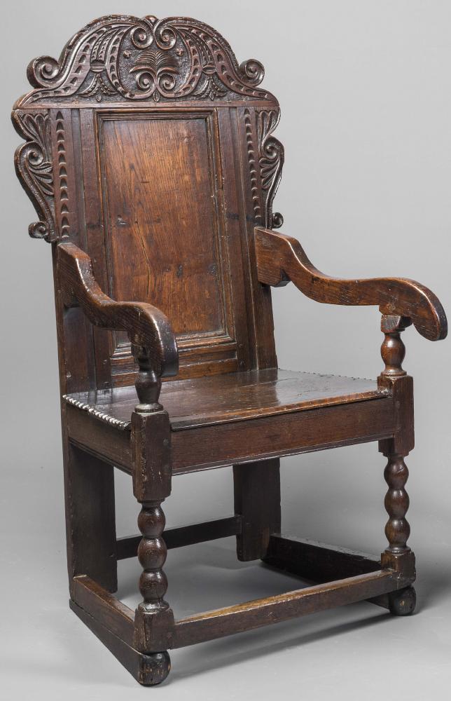 A YORKSHIRE JOINED OAK ARMCHAIR Image