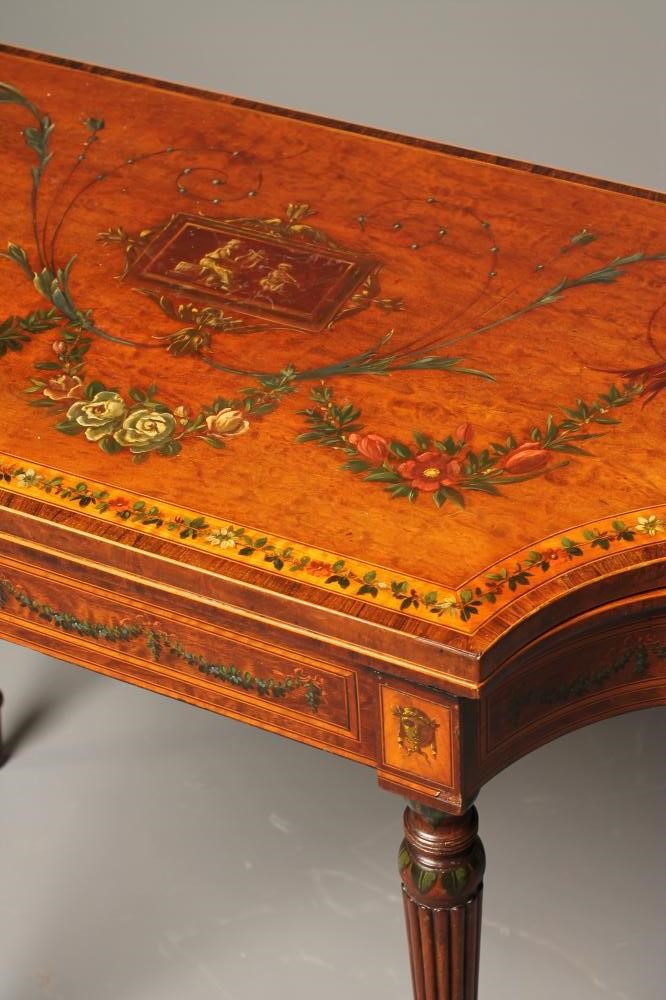 A GEORGIAN DESIGN PAINTED MAHOGANY FOLDING CARD TABLE Image