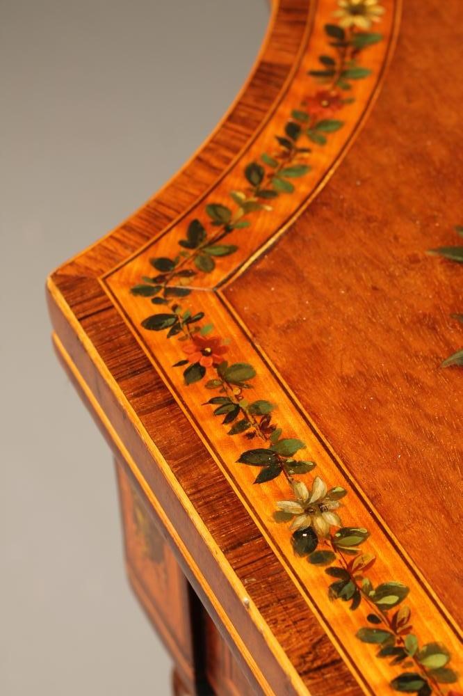 A GEORGIAN DESIGN PAINTED MAHOGANY FOLDING CARD TABLE Image