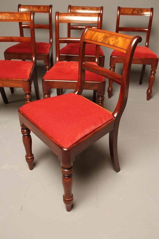 A SET OF SIX EARLY VICTORIAN MAHOGANY DINING CHAIRS Image
