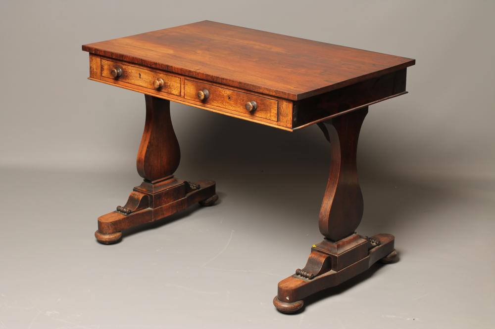A GEORGE IV ROSEWOOD LIBRARY TABLE Image