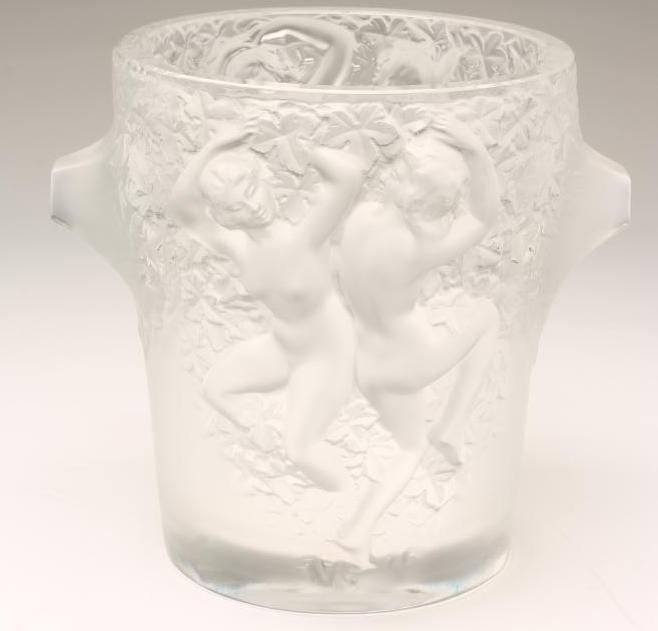 A LALIQUE FROSTED & CLEAR GLASS ICE BUCKET Image