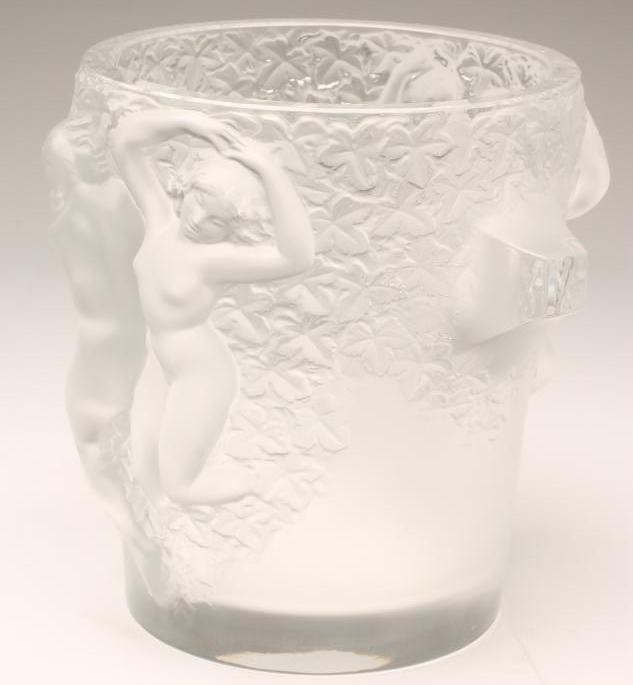 A LALIQUE FROSTED & CLEAR GLASS ICE BUCKET Image