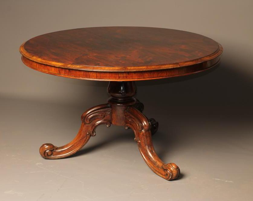 A VICTORIAN ROSEWOOD CENTRE TABLE of circular form Image