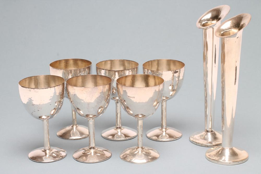 A SET OF SIX BRITANNIA STANDARD SILVER GOBLETS Image
