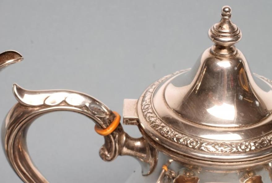 *A FIVE PIECE SILVER TEA SERVICE Image