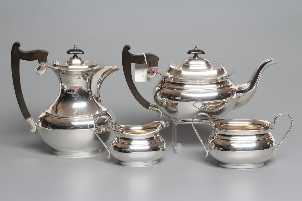 A SILVER FOUR PIECE TEA AND COFFEE SERVICE Image
