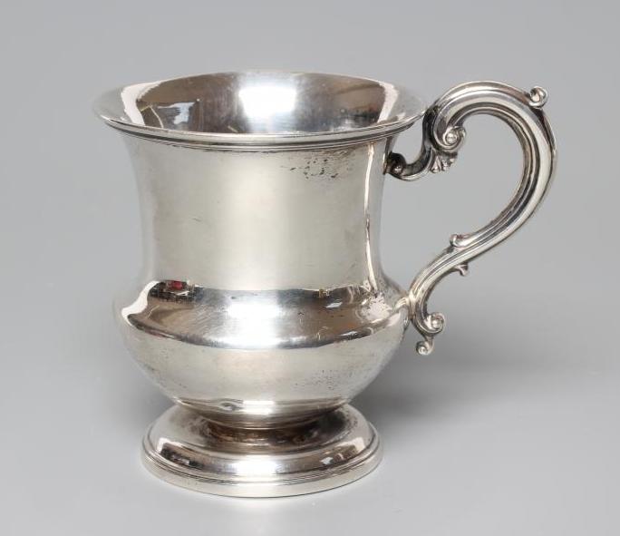 A WILLIAM IV SILVER CHRISTENING MUG, by The Barnards, London 1831, of baluster form with hollow S Image