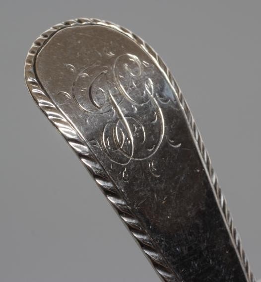 A PAIR OF GEORGE III SILVER TABLE SPOONS Image