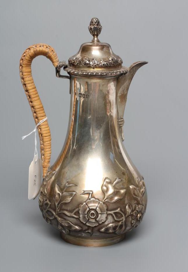 A LATE VICTORIAN ART NOUVEAU SILVER HOT WATER JUG Image