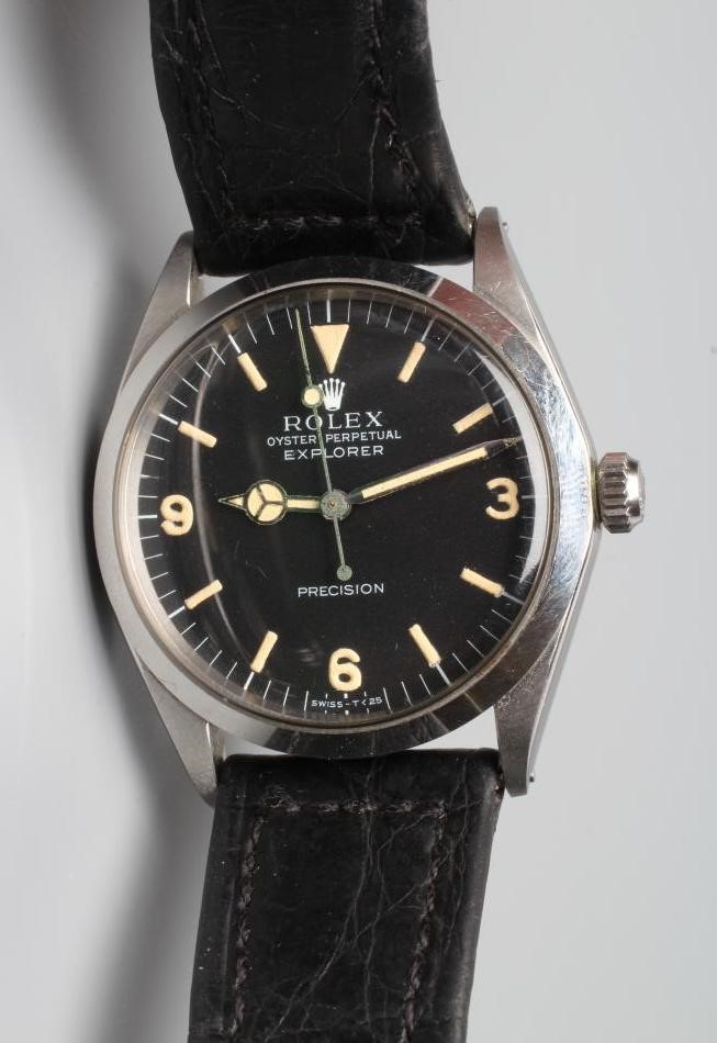 A ROLEX OYSTER PERPETUAL EXPLORER WRISTWATCH Image
