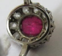 A RUBY AND DIAMOND CLUSTER RING Image