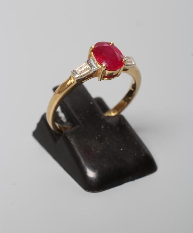 A RUBY AND DIAMOND RING Image