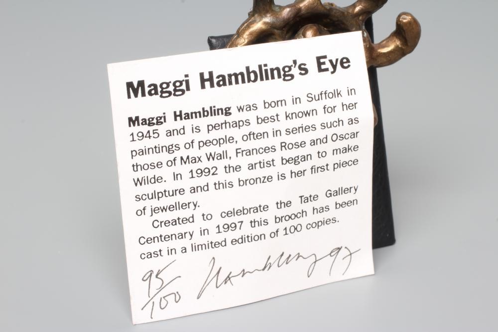 MAGGI HAMBLING - EYE BROOCH, in bronze, number 95 of a limited edition of 100, engraved edition, Image