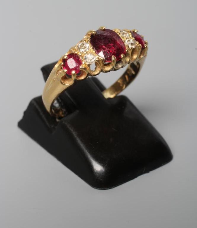 A LATE VICTORIAN RUBY AND DIAMOND RING Image