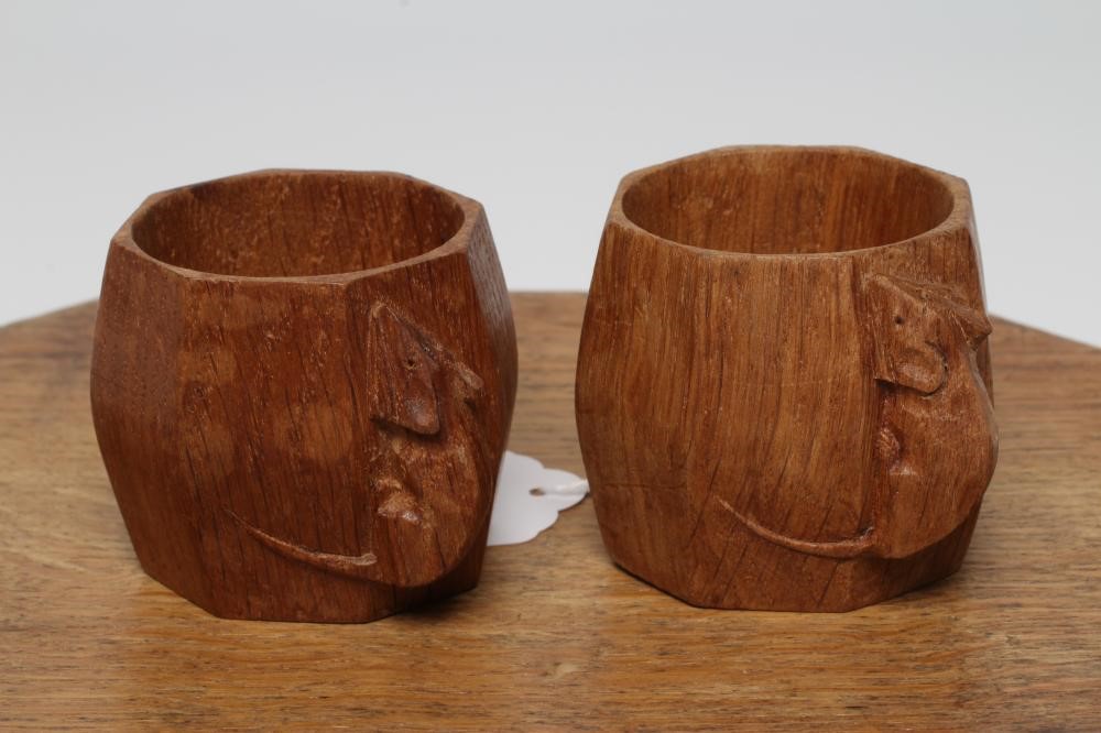 A ROBERT THOMPSON OAK BREAD BOARD of canted oblong form Image