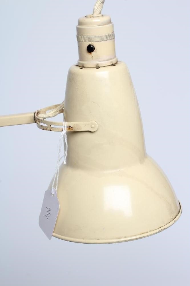 A HERBERT TERRY & SONS LTD. ANGLE POISE LAMP, 1930's, cream painted, the alloy metal shade with Image
