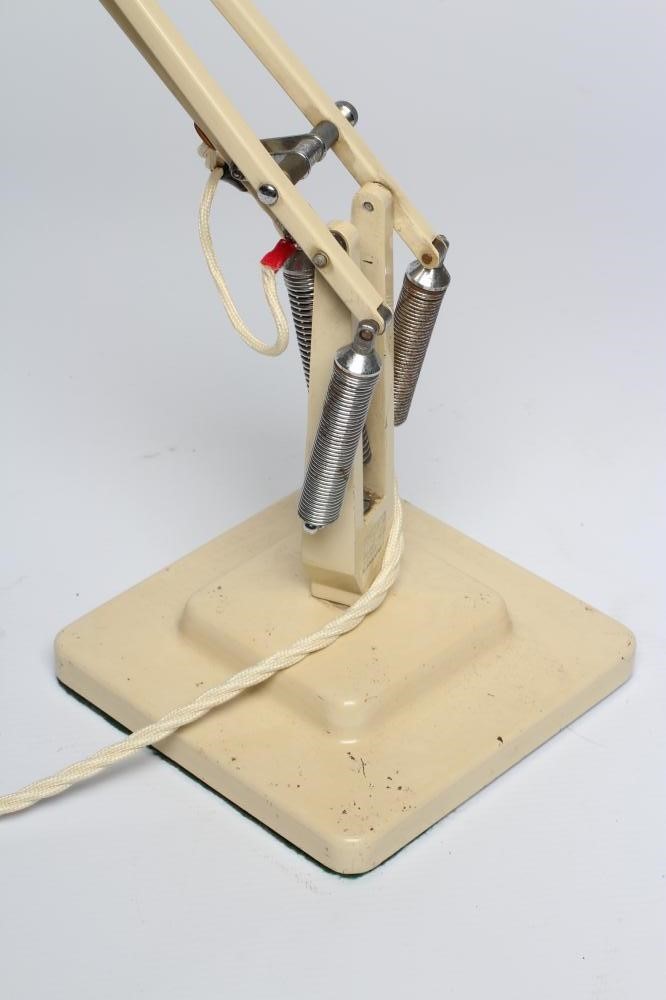 A HERBERT TERRY & SONS LTD. ANGLE POISE LAMP, 1930's, cream painted, the alloy metal shade with Image