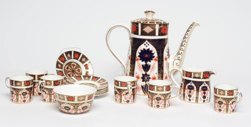 A ROYAL CROWN DERBY CHINA COFFEE SET Image