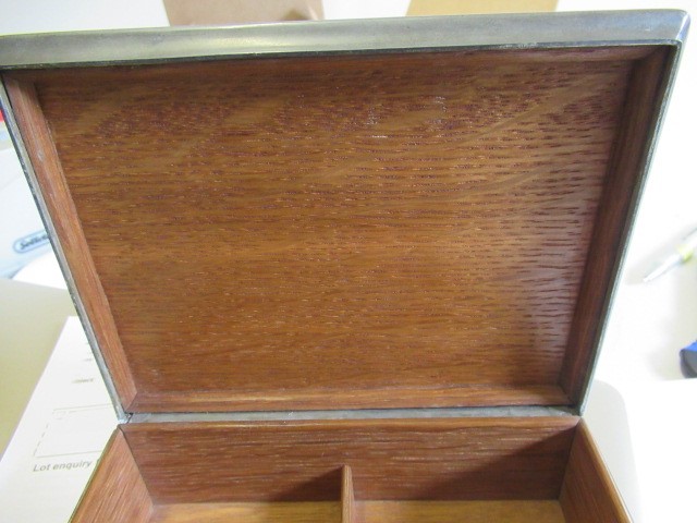 A TUDRIC PEWTER BRIDGE CARD BOX of plain oblong form Image